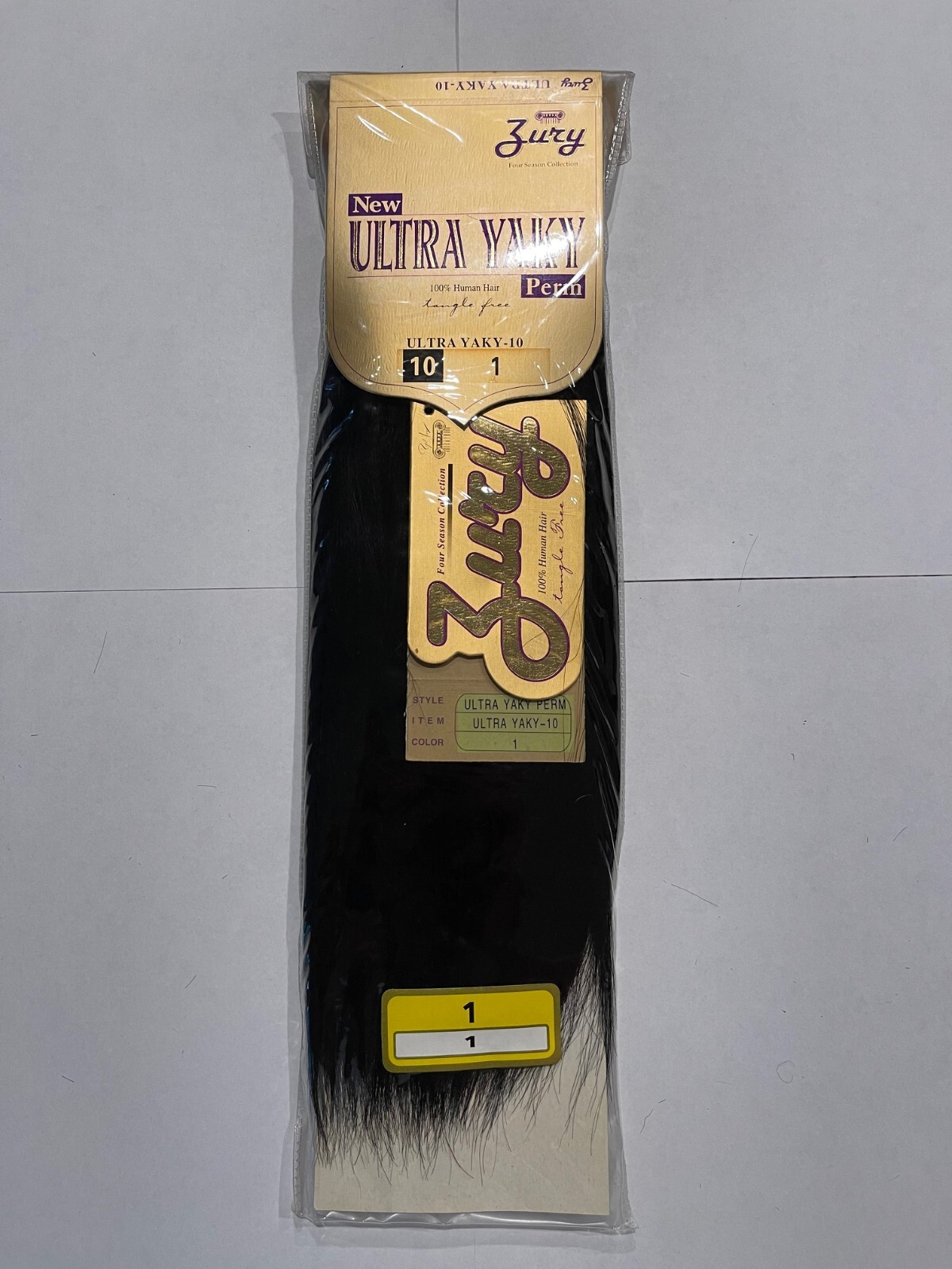 Zury 100% Human Hair Weaving Ultra Yaky Perm 10 inch color #1