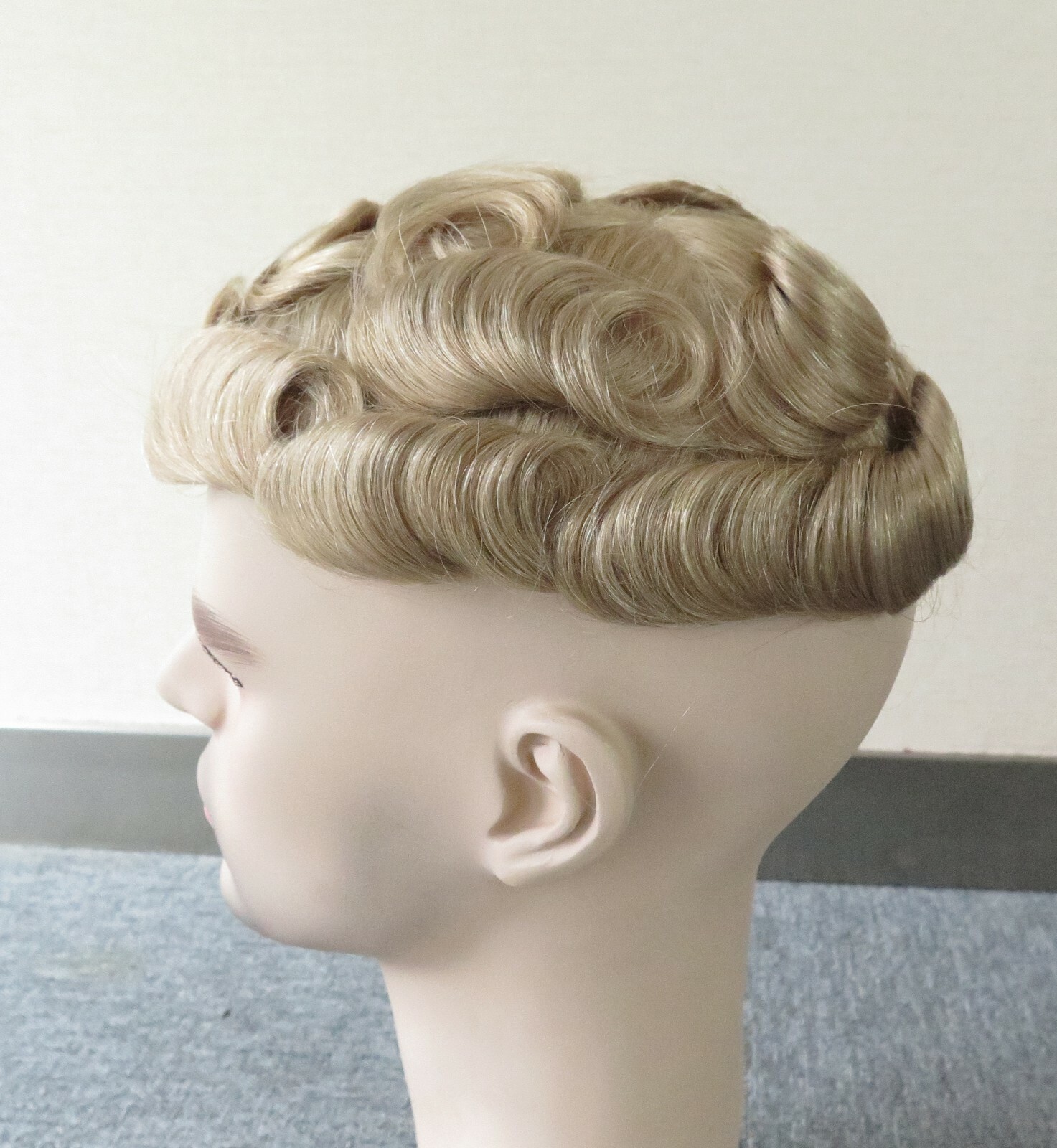 Natural Mens Toupee Blonde Hair Replacement System Super V Looped Thin Skin #22R