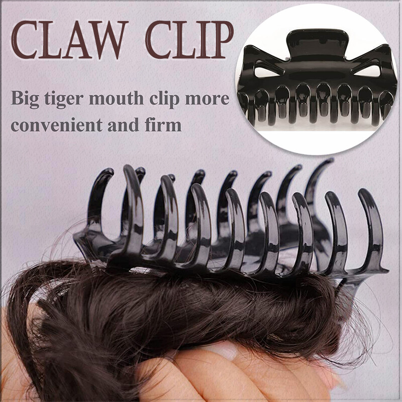 Natural Clip on in Messy Bun Hair Piece Extension Hair Claw Clip Wedding Updo US
