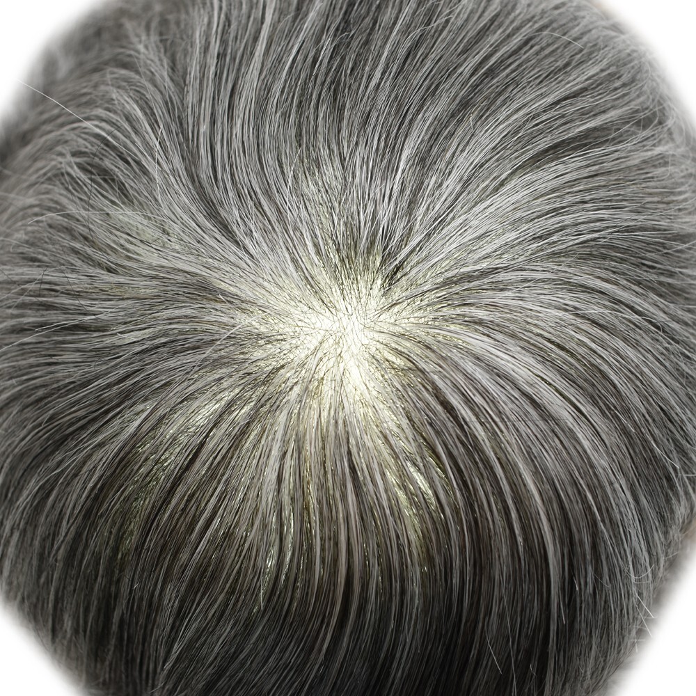 Mens Toupee Hairpiece 0.06mm Thin Skin Invisible V-Loop Poly Pu Hair System Wig