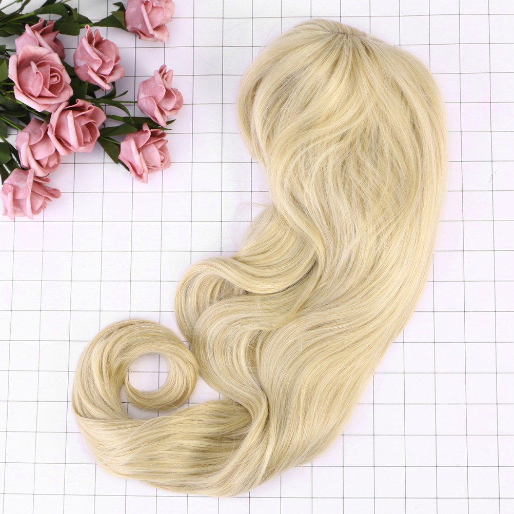 Wig High Temperature Fiber Light Brown for Daily Use 1Set 27.6Inch