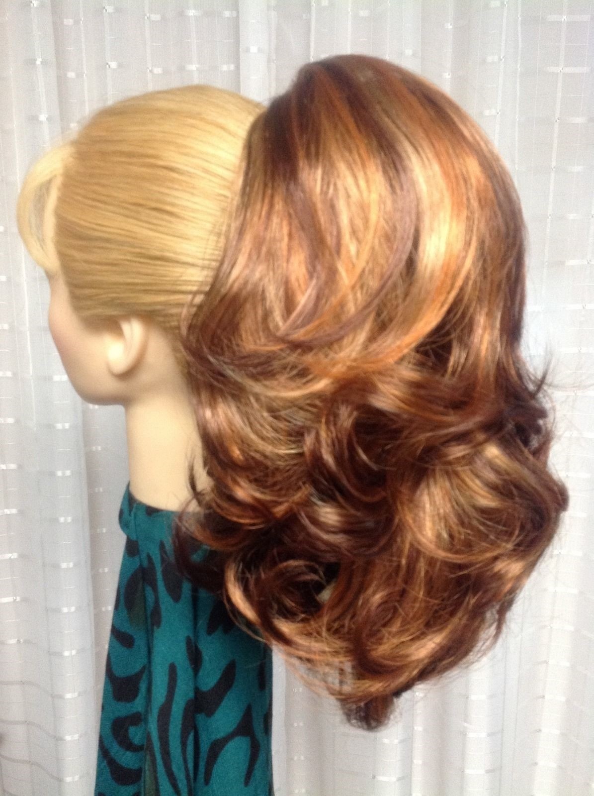 DM10 DIAMOND Clip-on REVERSIBLE Thick PONYTAIL hair piece BLACK BROWN BLONDE RED