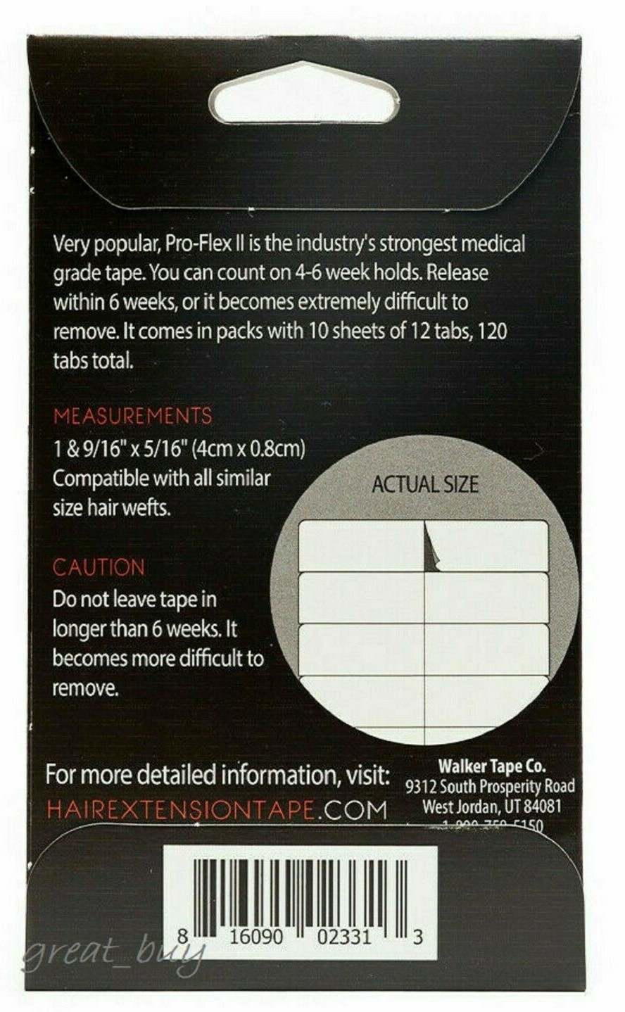 BEAUTIFY Pro-Flex II WALKER Hair Extension Double Sided 4cm x.8cm -120 Tape Tabs