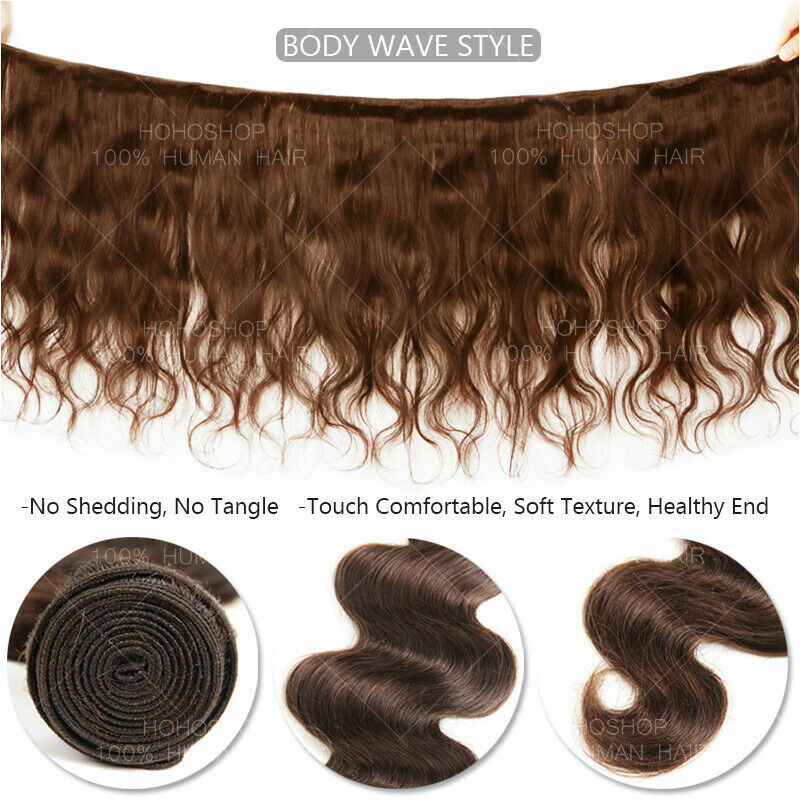 8A+ Straight 100% Virgin Human Hair Extensions Weave Weft Wavy Brown 100G/Bundle