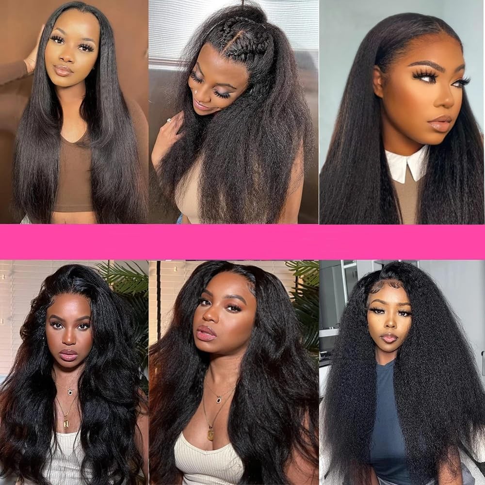 Younghann 28 28 28 Inch Color 1B Bundles Human Hair Kinky Straight Bundles
