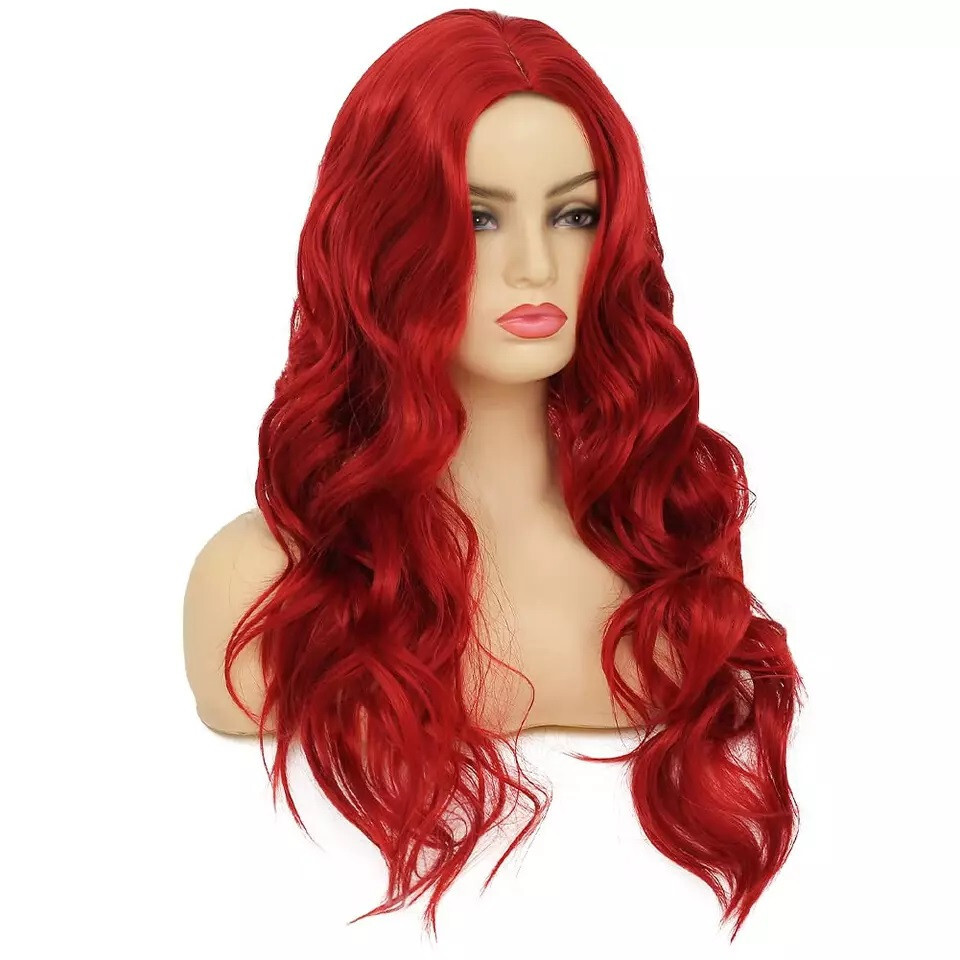 Earin 22″ Long Red Wavy Wig Center Part party girl cosplay celebrity actress