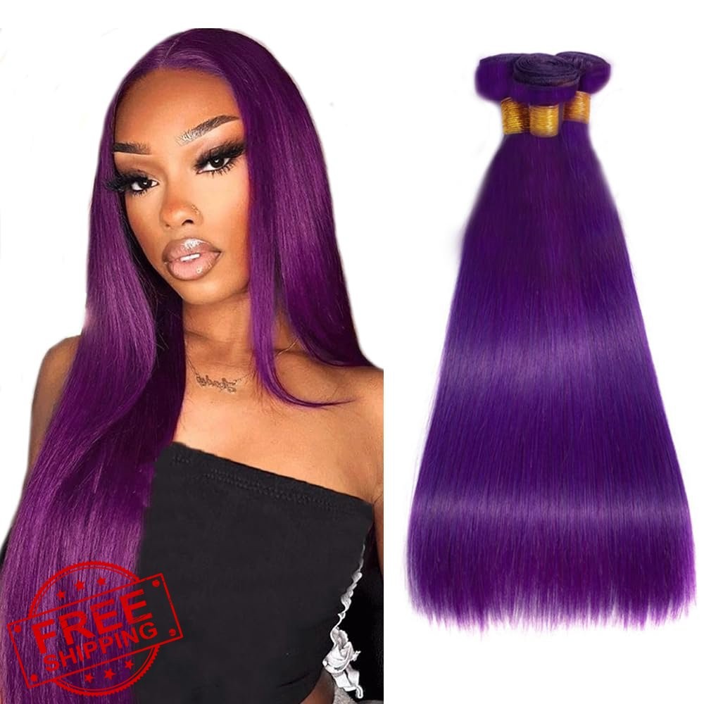 NecvDcvs Purple 22 26″ 3pk Straight Bundles