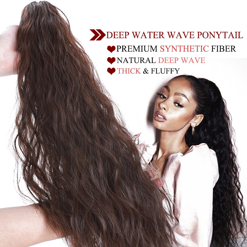 24” Corn Wave Claw Clip in Ponytail Thick as Human Real Natural Hair Extensions