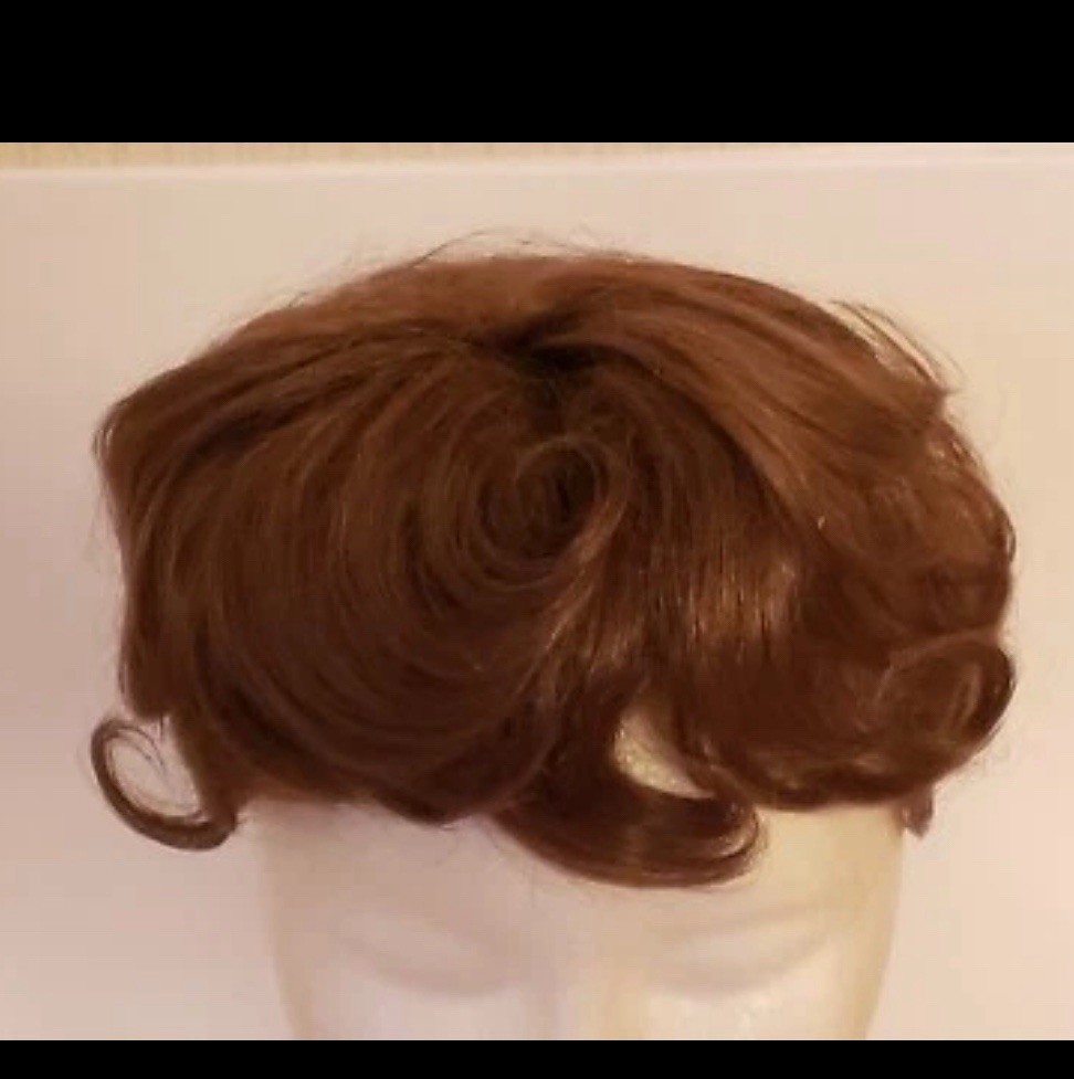 Vtg Human Hair Wiglet Layered Wavy Crown Medium Brown Lloyds Hairpiece Wig