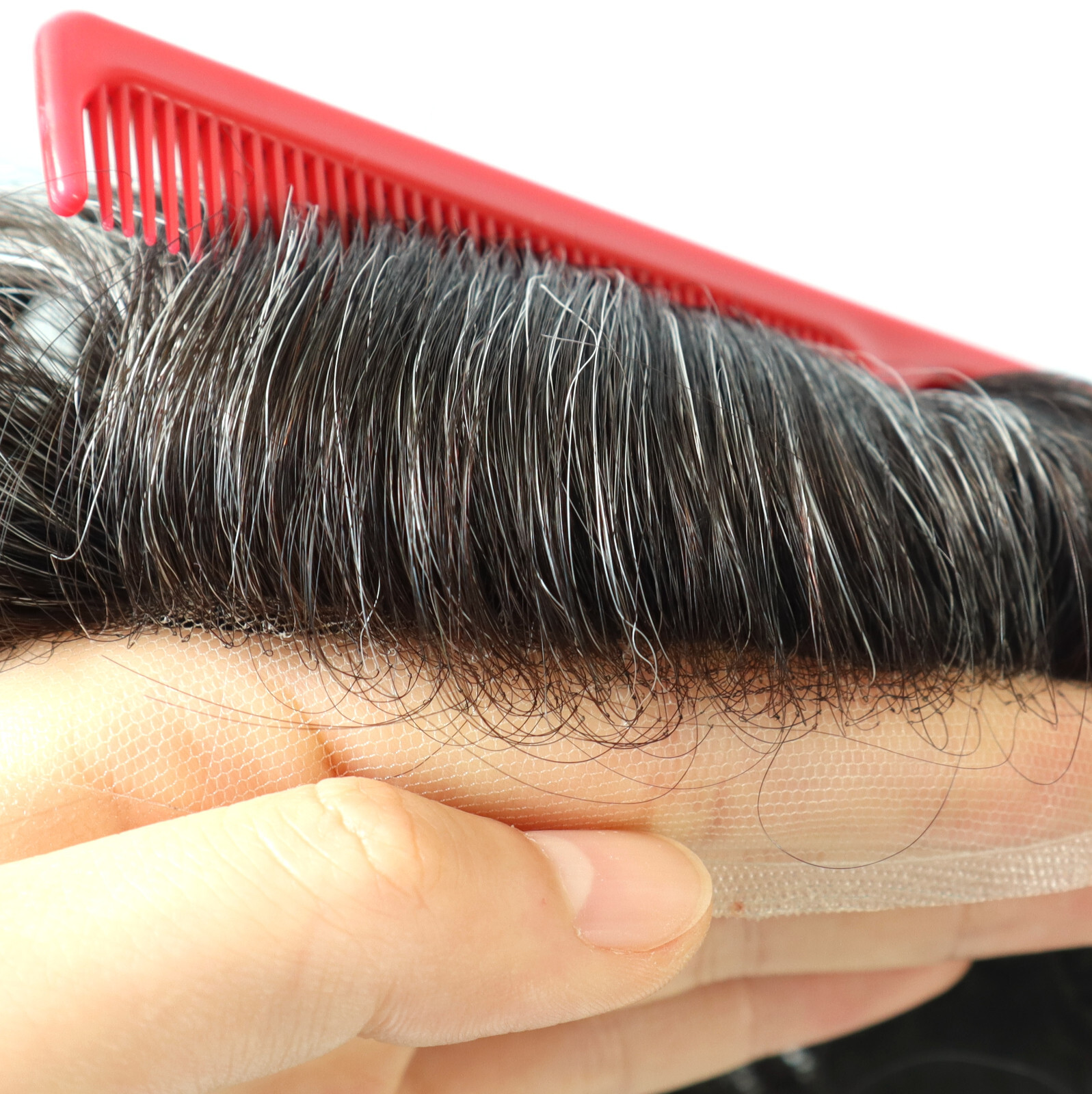 Toupee For Men Thin SkinLace Medium 100% Human Hair Replecement System Hairpiece