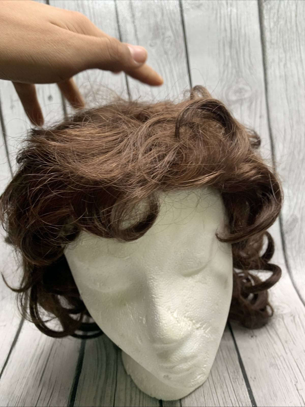 Vintage Aspen Wig Brown Waves/Curly Short