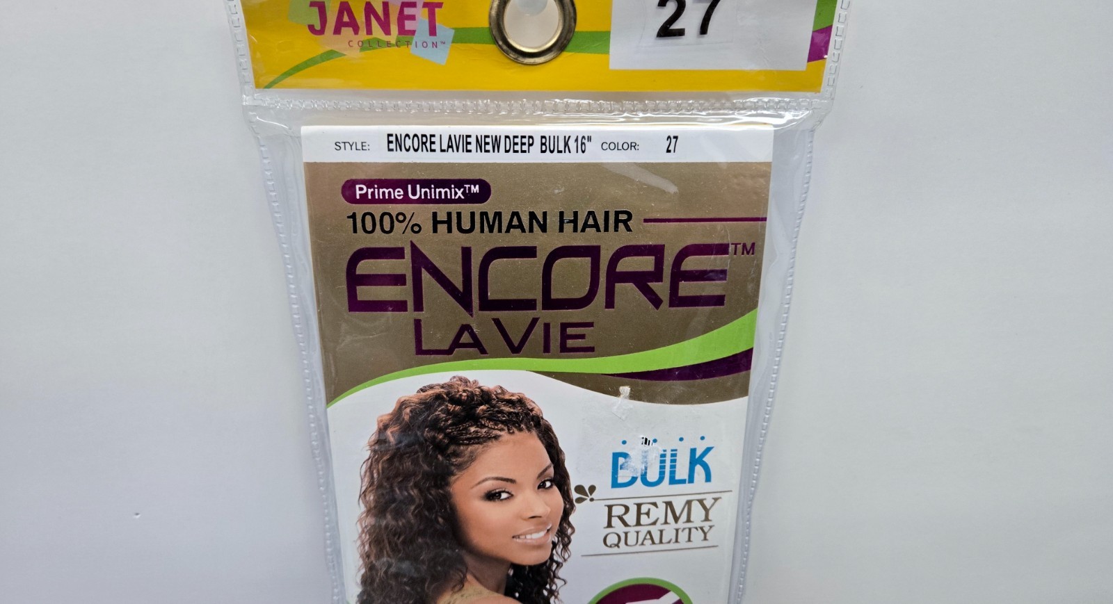 Janet Collection 100% Human Hair Crochet Braid Deep Bulk 16″ Color 27