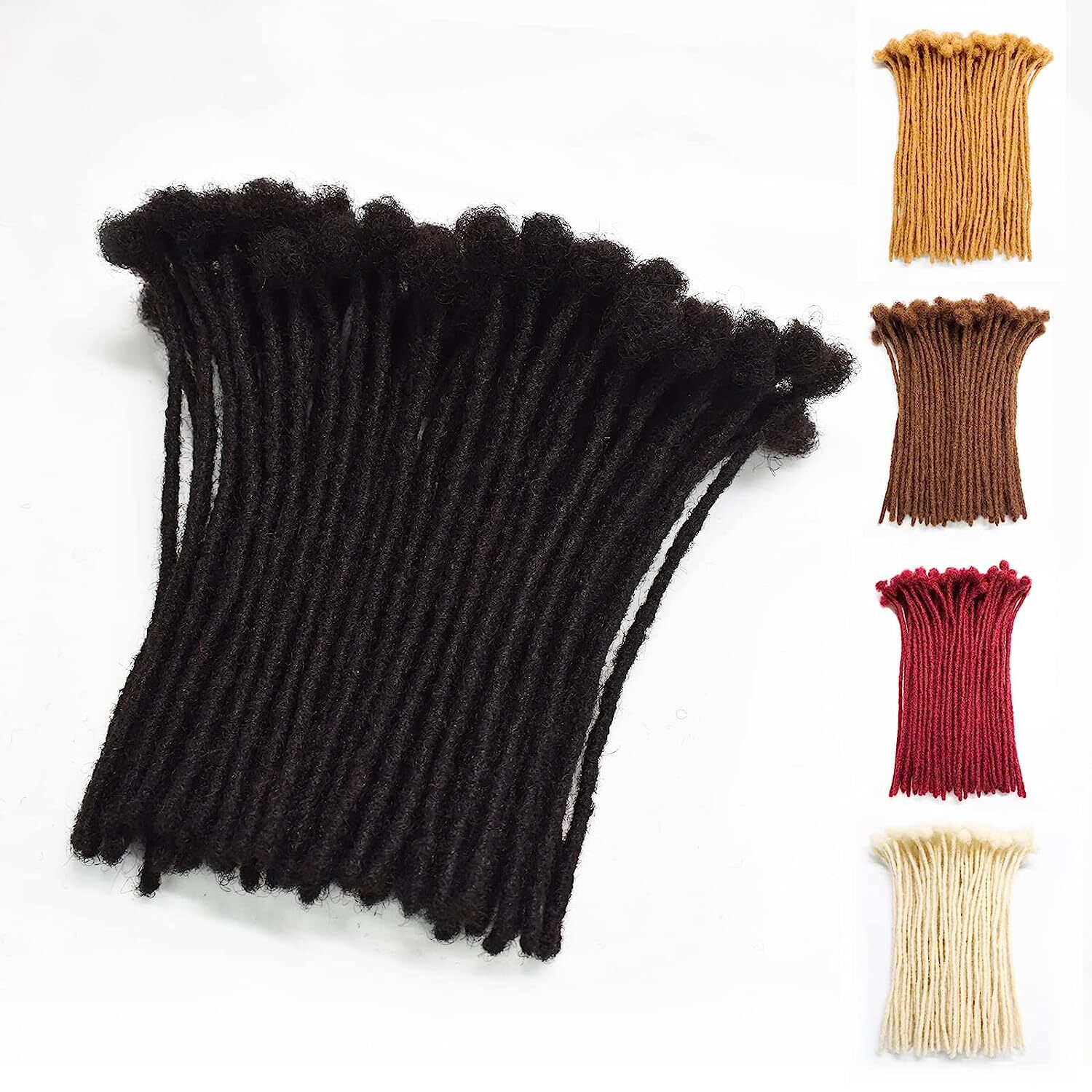 Hot 6-20in Dreadlocks Hair 0.2/0.4/0.6/0.8cm Human Hair Extensions Crochet Braid