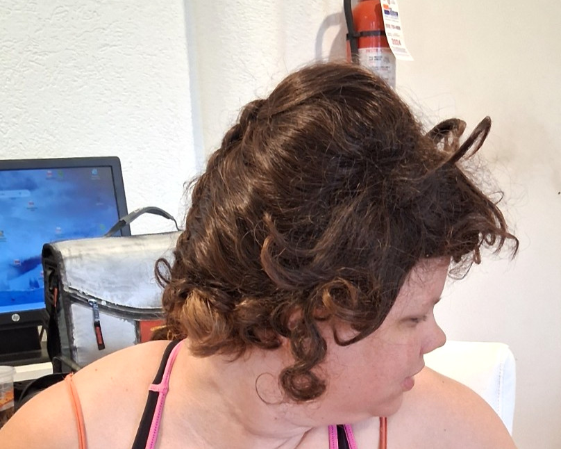 PRIVATE MODACRYLIC BROWN HAIR WIG “CUTE” BRAIDED PONYTAIL, JAPANESE ORIGIN