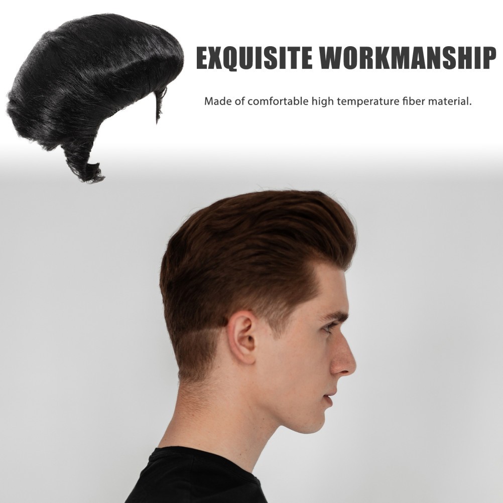 High Temperature Fiber Black Wig for Men Cosplay Party Style