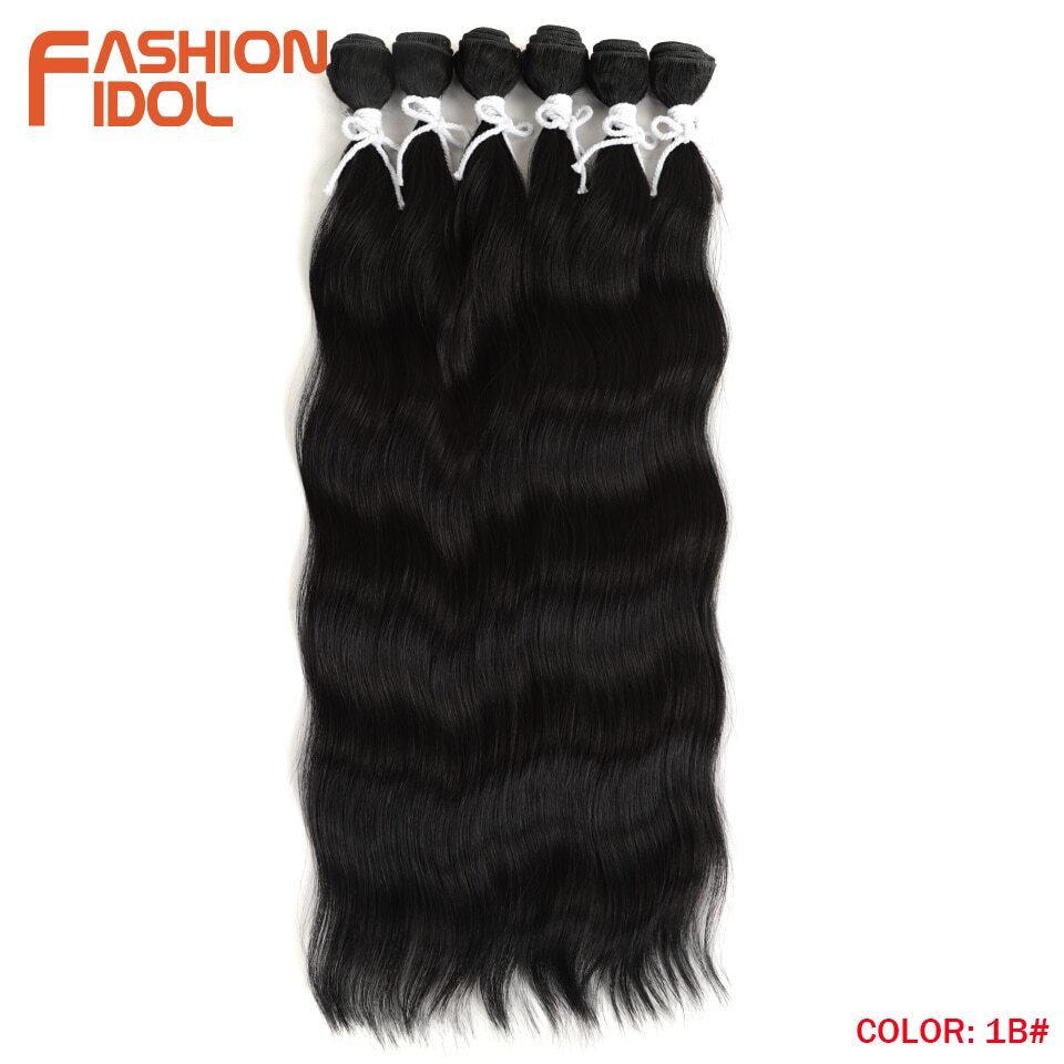 Water Wave Hair Bundles Synthetic Hair Extensions Ombre Blonde 6Pcs/Pack 20 inch