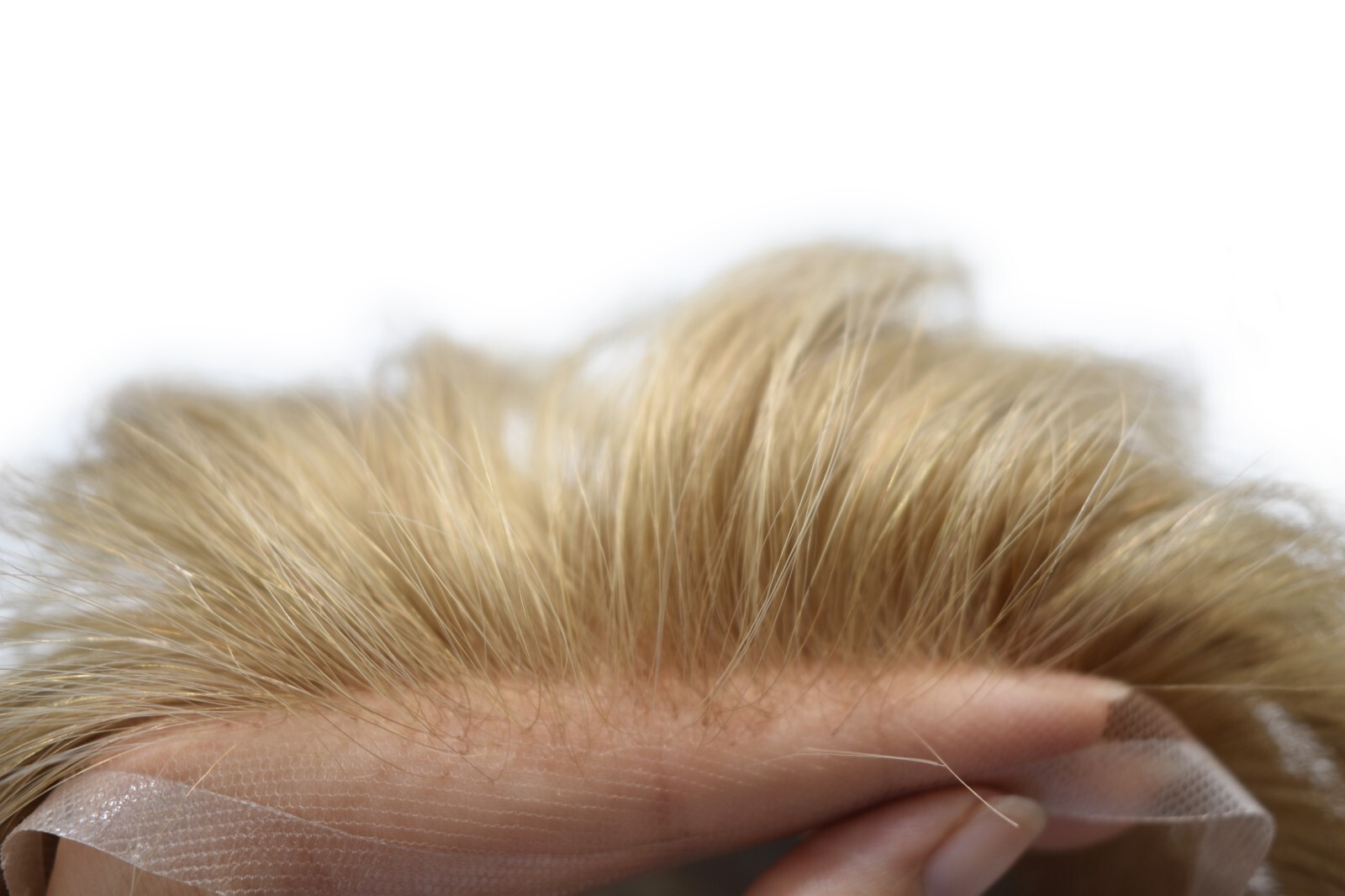 French Lace Front Mens Toupee Hairpiece Brown Blonde Poly Skin PU Hair System