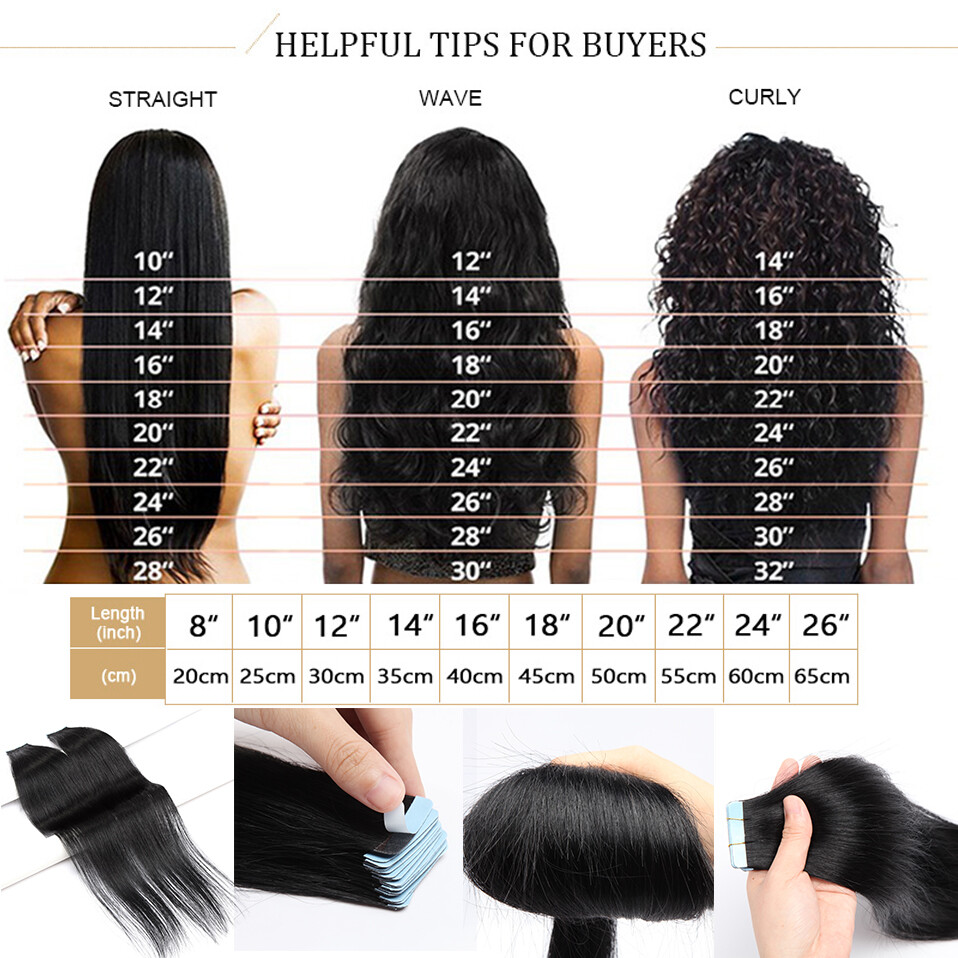 Tape in Hair Extensions Remy Human Hair Seamless Invisible Glue Skin Weft Hair