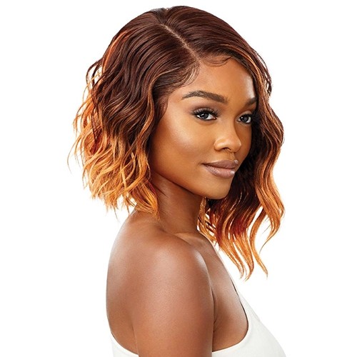 Asymmetical Loose wave bob style with yaki texture hair Lace front wig – ROSELYN