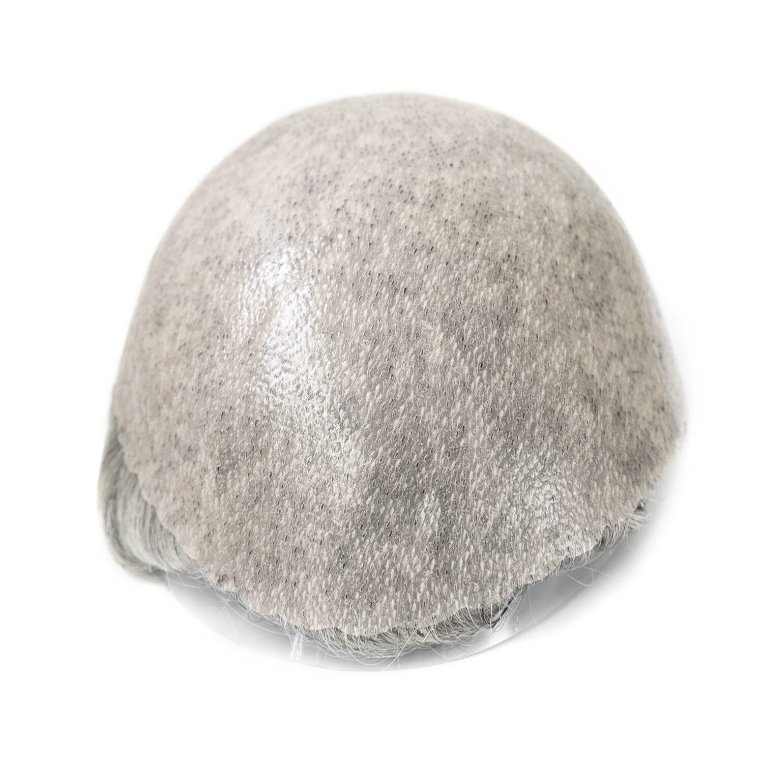 Mens Toupee Human Hair Replacement System Durable Skin Black Grey Hairpiece 8×10