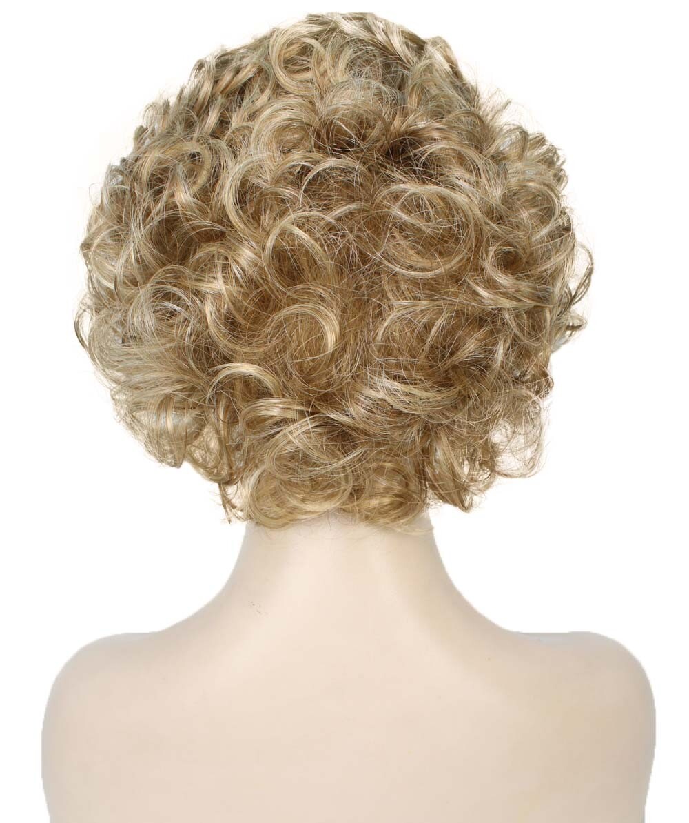 Monroe – Curly Kanekalon Synthetic Fiber Full Wig, 4 – 4.5 in, Ash Blonde