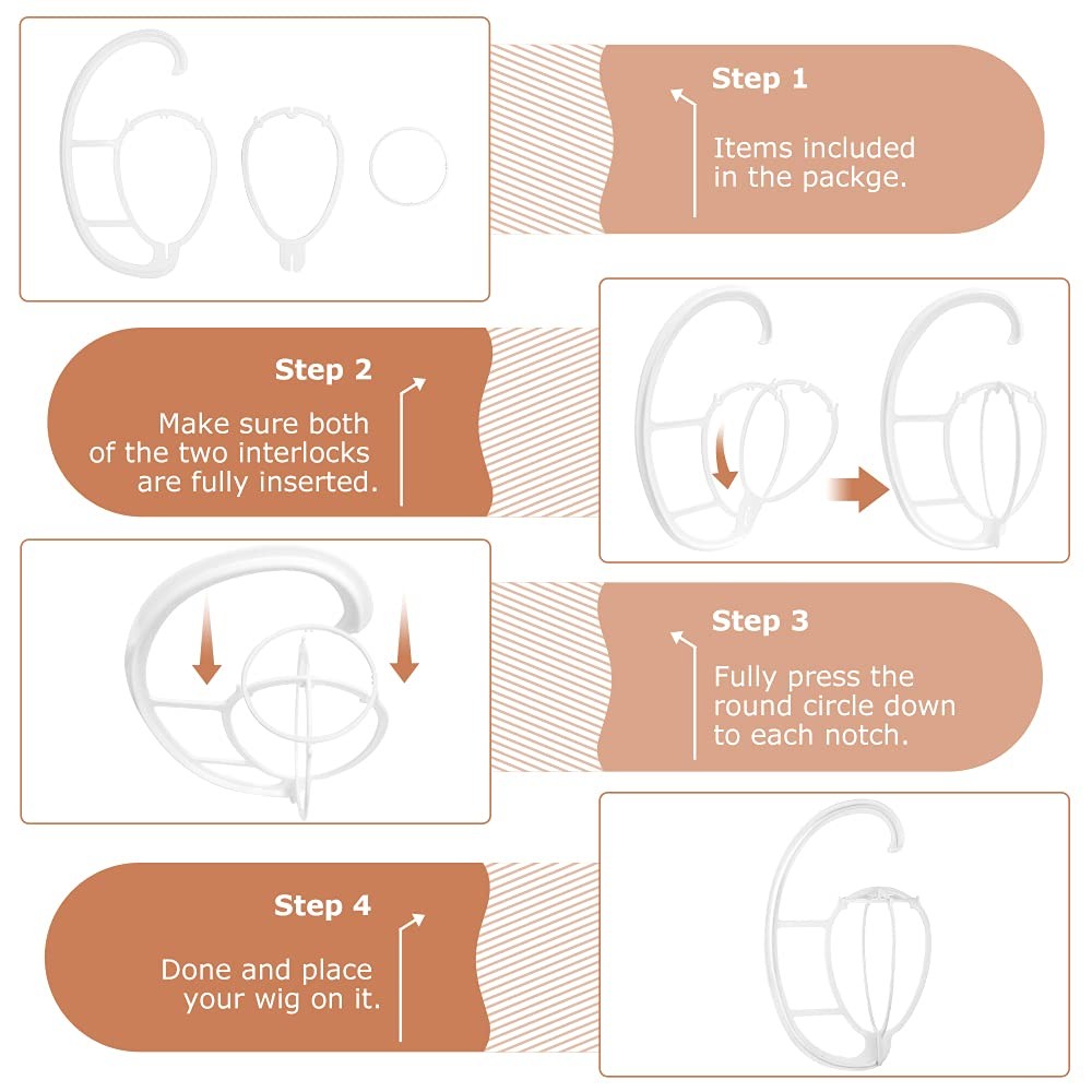 Dreamlover Wig Stand Hangers, 2 Sets 2 Count (Pack of 1), White