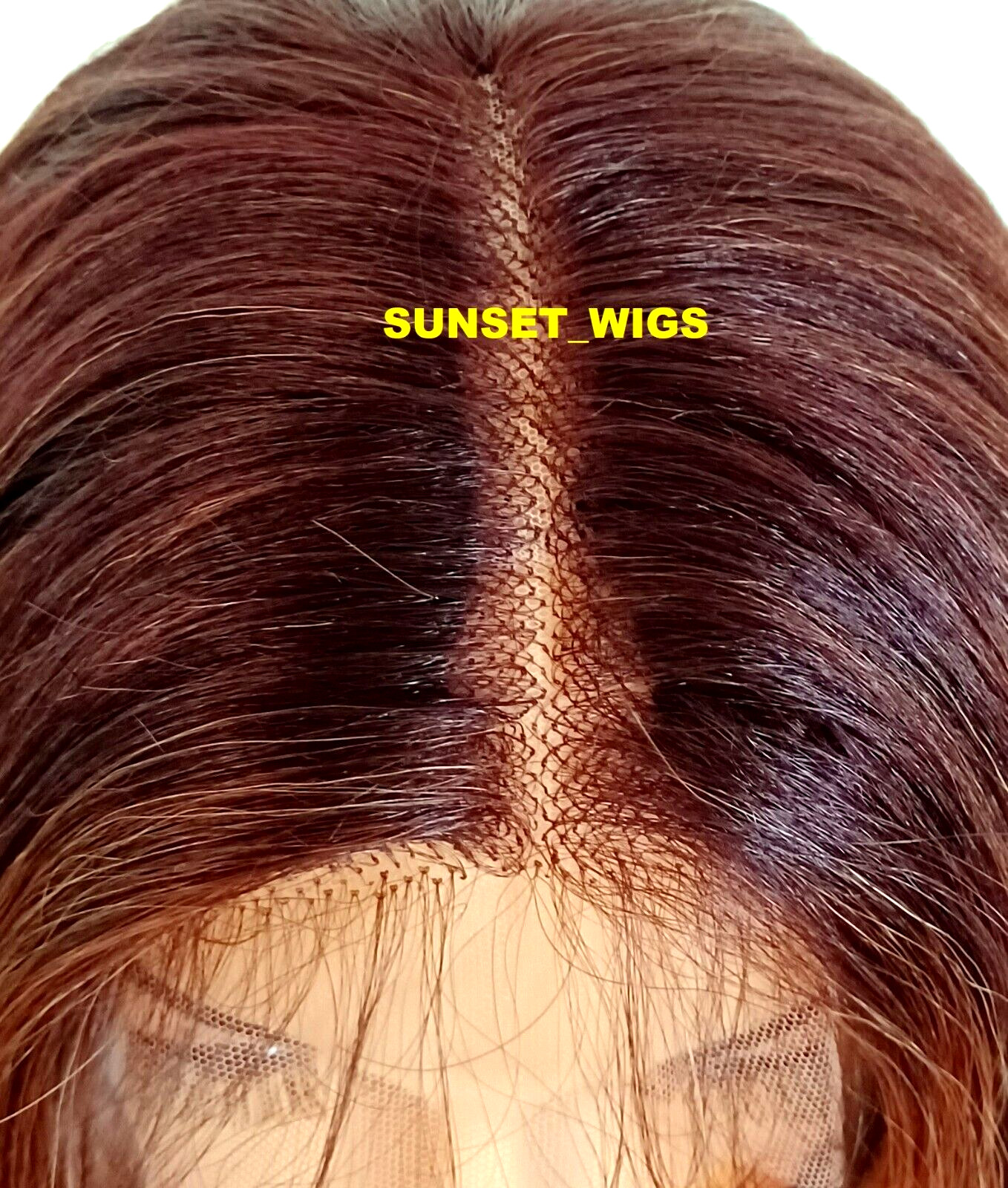 35″ LACE FRONT WIG LONG STRAIGHT LAYERED OMBRE BROWN AUBURN MIX HEAT OK