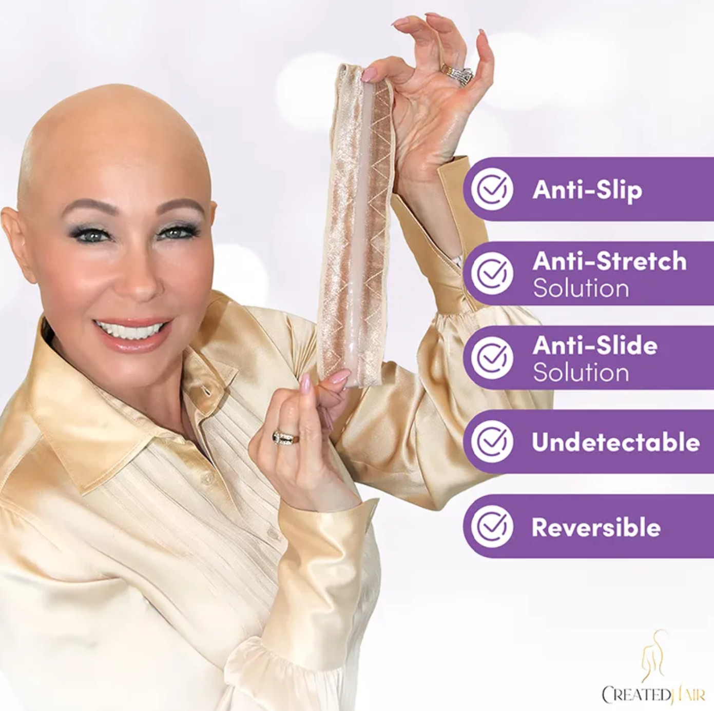 WIG SECURE by Amy Gibson, Beige/Blonde or Chocolate/Brown, WIGSECURE, New