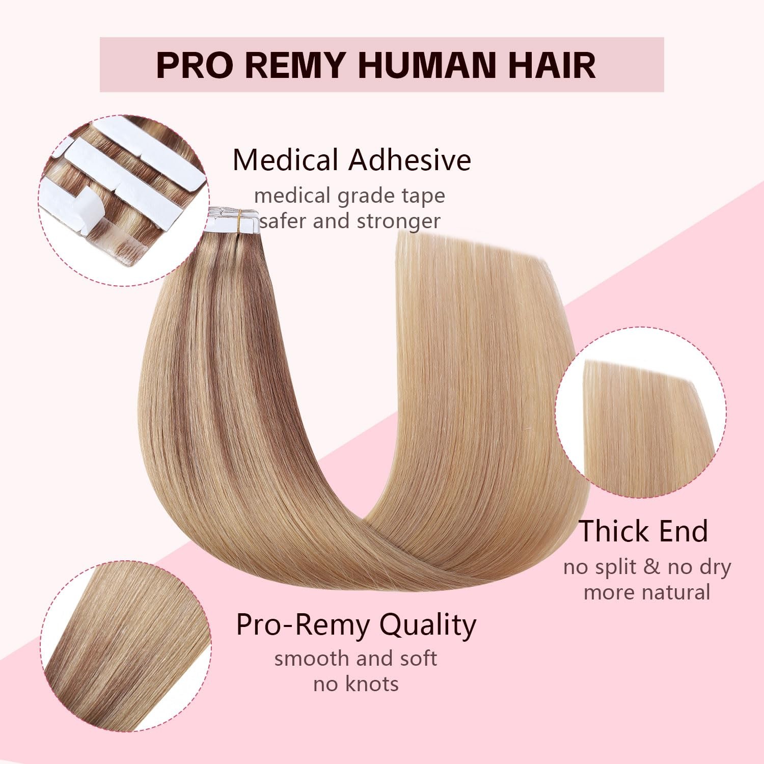 Sweetmet 3Rd-Generation Pro3.0 Invisible Tape In Hair Extensions Human Hair