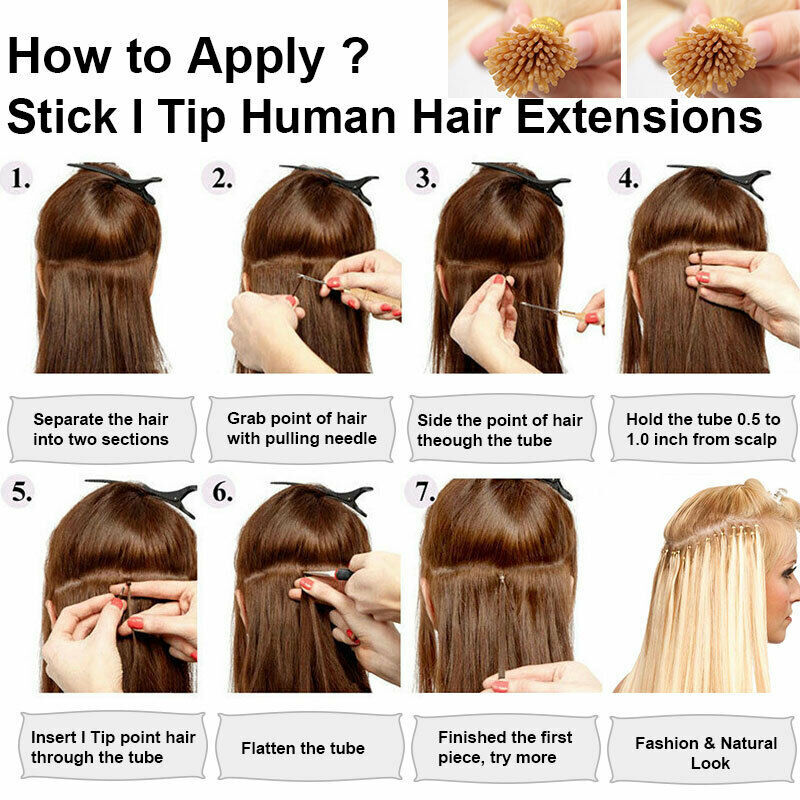 200 Strands I Tip Stick Pre-bonded Keratin 100% Remy Human Hair Extensions THICK