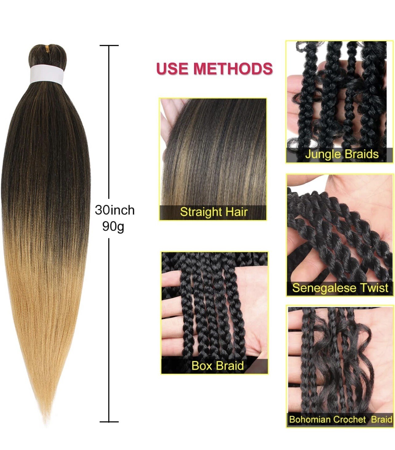 Leeven Pre Stretched Braiding Hair 30in 8 Packs