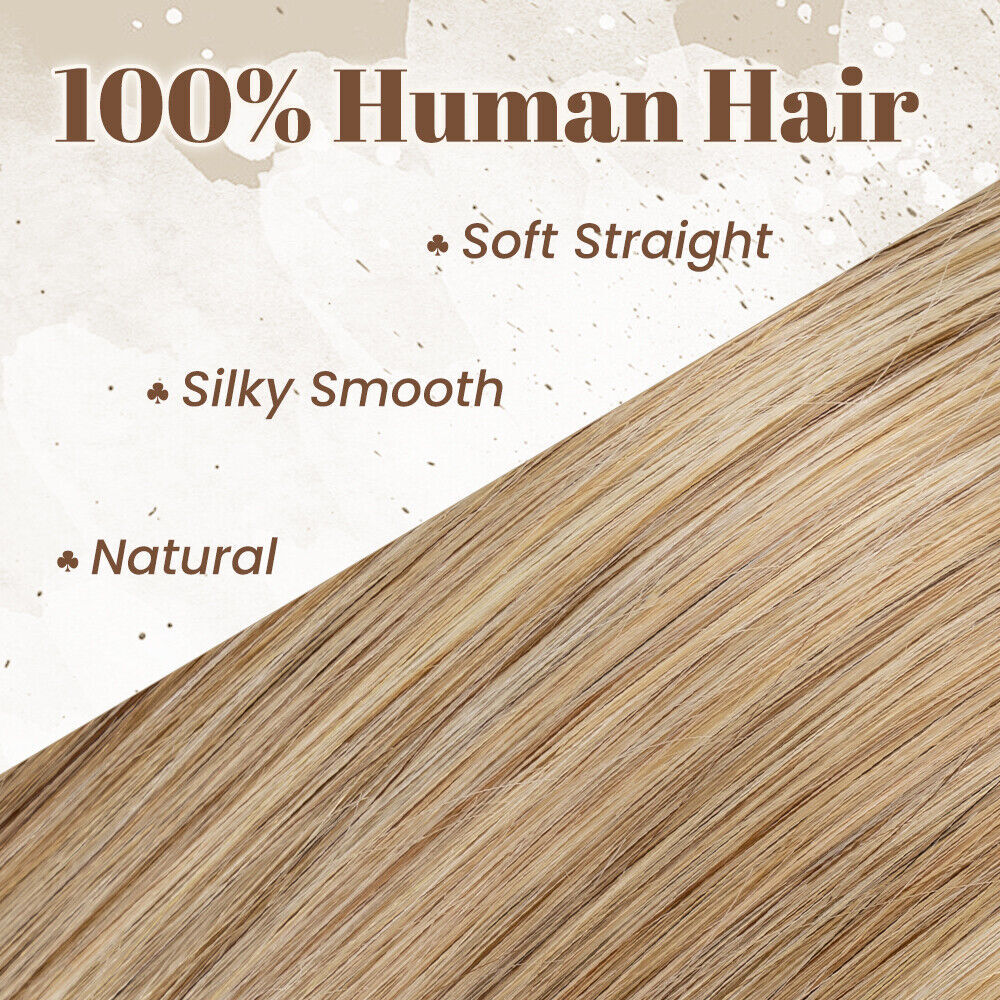 Ombre 40PCS THICK Tape In Russian Remy Human Hair Extensions Full Head Skin Weft