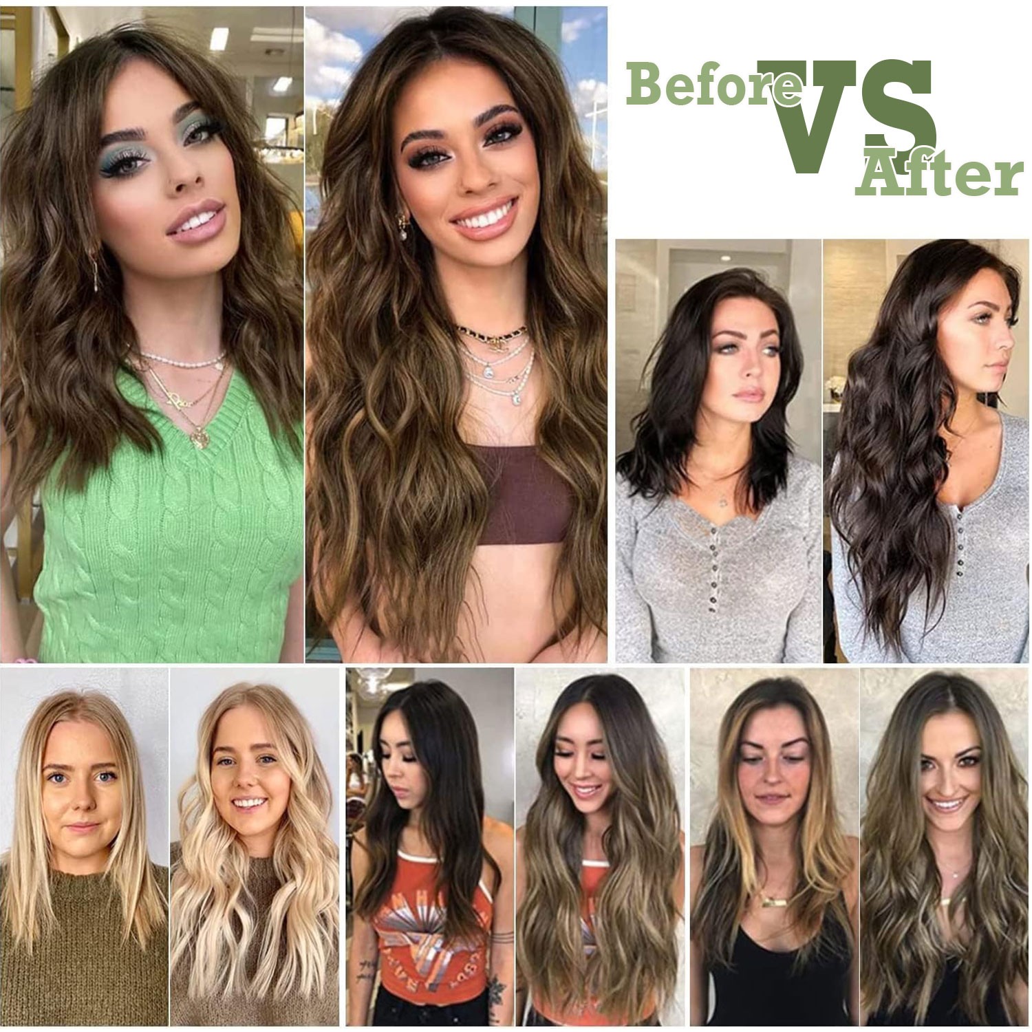 2026 Upgraded 4 PIECES Clip In 100% Real Hair Extensions Full Head as Human Hair