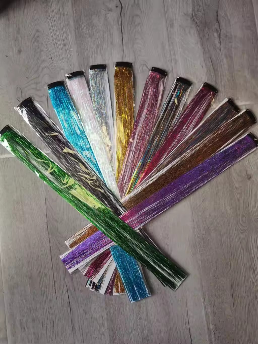 Synthetic Hair Extensions Assorted Colors Straight Multiple Strands