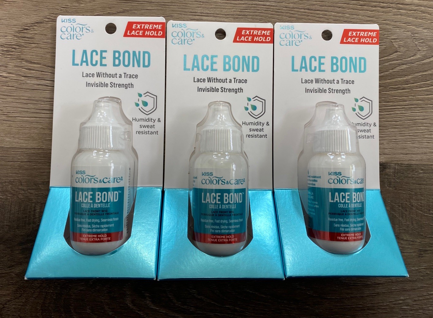 Lot of 3 KISS Colors & Care Wig Lace Bond Glue – Extreme Hold – 1.1oz each