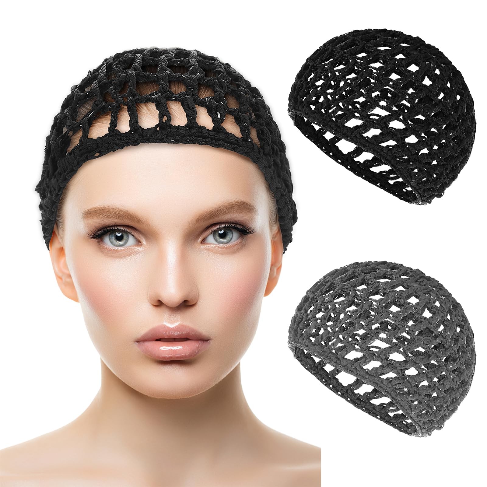2 PCS Wig Cap Hair Net Sleeping Bonnets Essentials Hairnets Elastic Bands Wra…