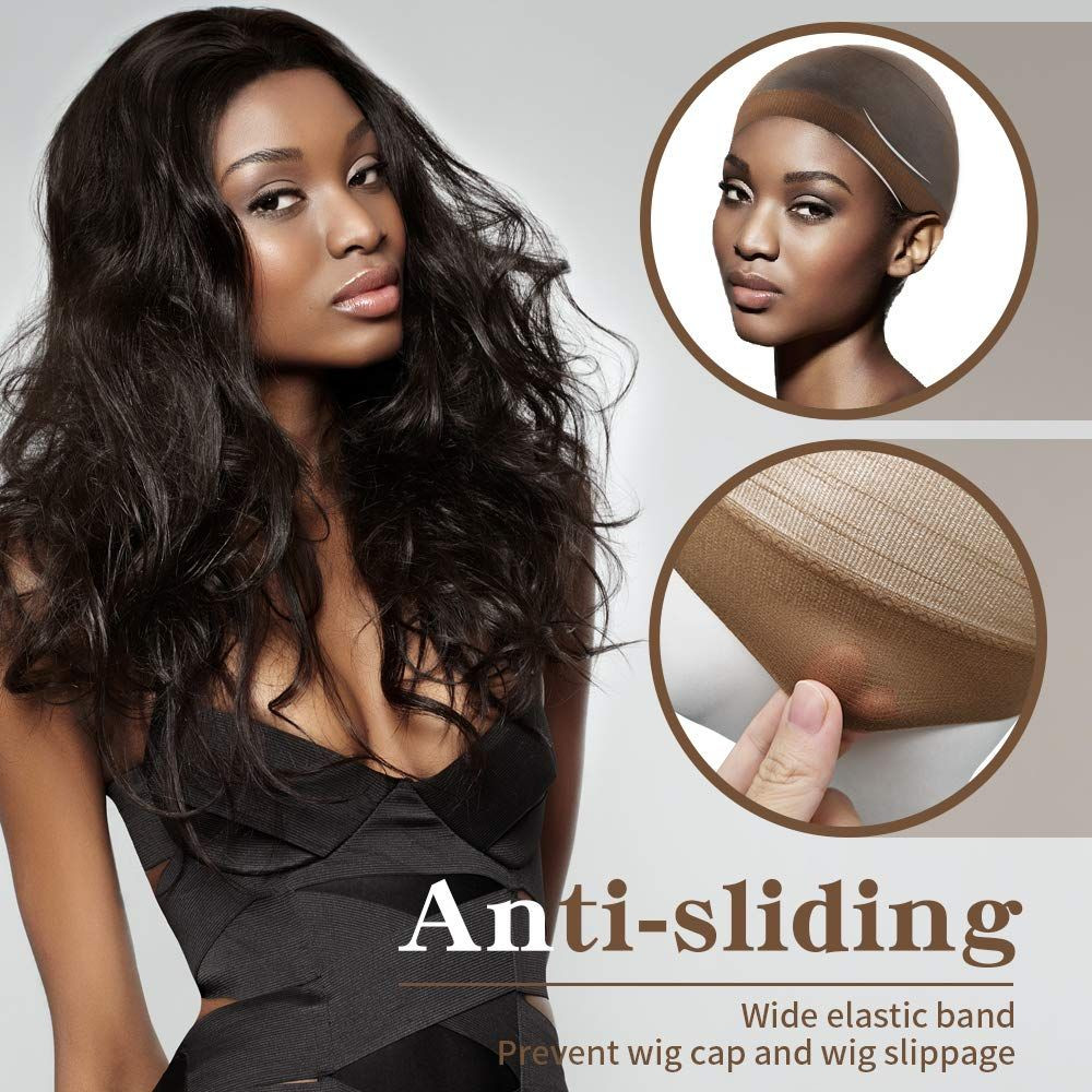 Dreamlover Wig Caps for Dark Skin Women, Stretchy 12 Count (Pack of 1), Brown