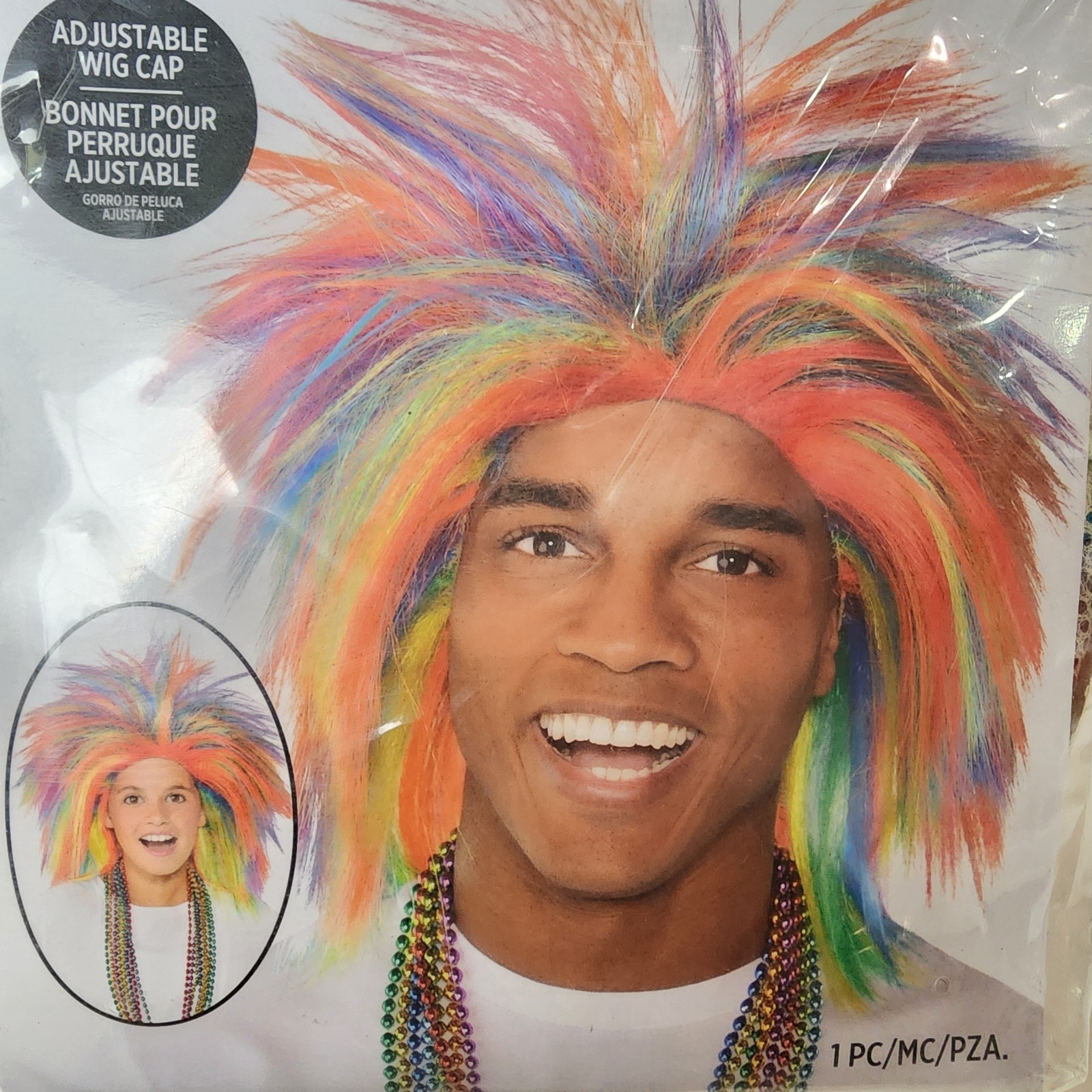 Adjustable Team Spirit Crazy Multi-color Birthday Costume Wig Adult/Child NEW