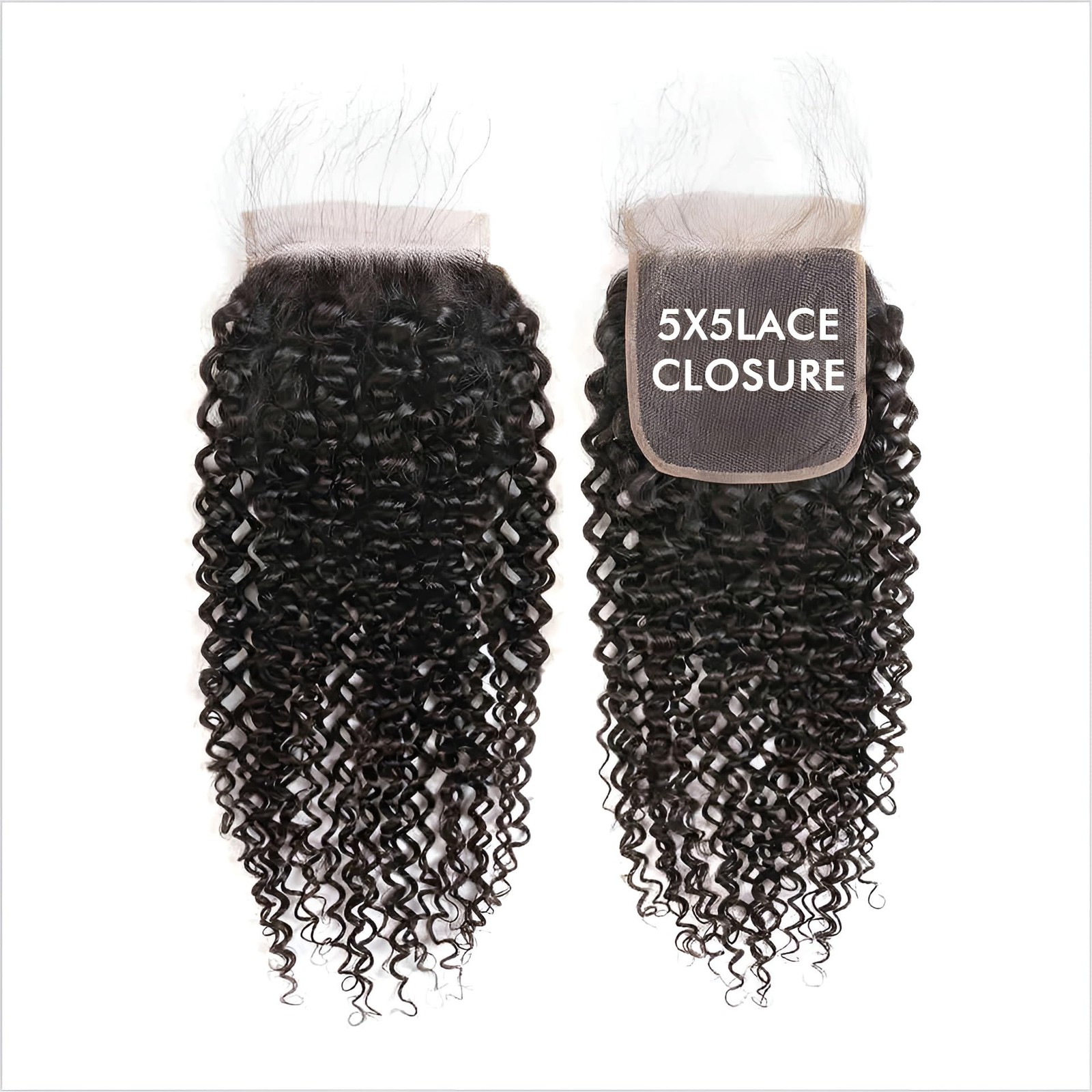5×5 HD Lace Closure Human Hair Kinky Curly 10 Inch Lace Closure Pre Plucked Free
