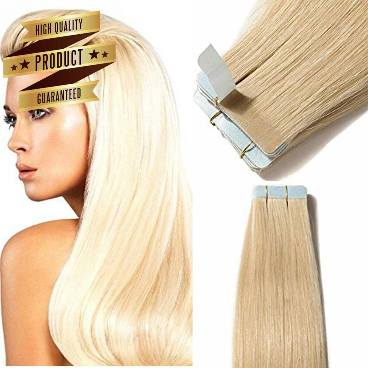 DoubleSided Super Tape in Hair Extensions Real Human Hair Skin Weft Russian Hair