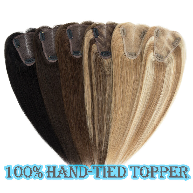 Swiss Lace Top Toupee Real Remy Human Hair Topper For Women Clip In Hairpiece US