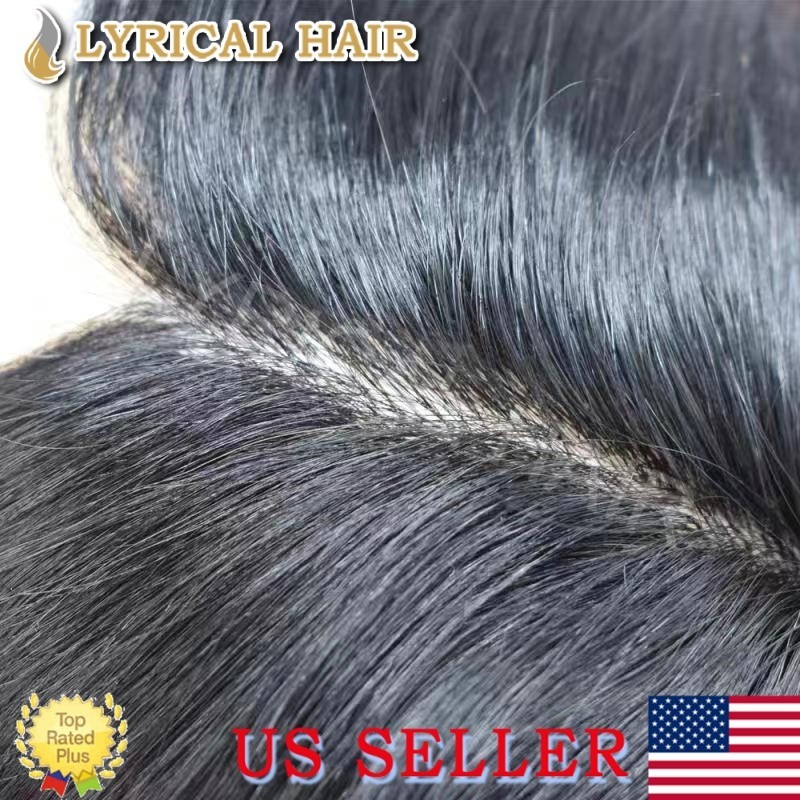 Mens Toupee Human Hair System All Colors Injected PU Durable Thin Skin Hairpiece