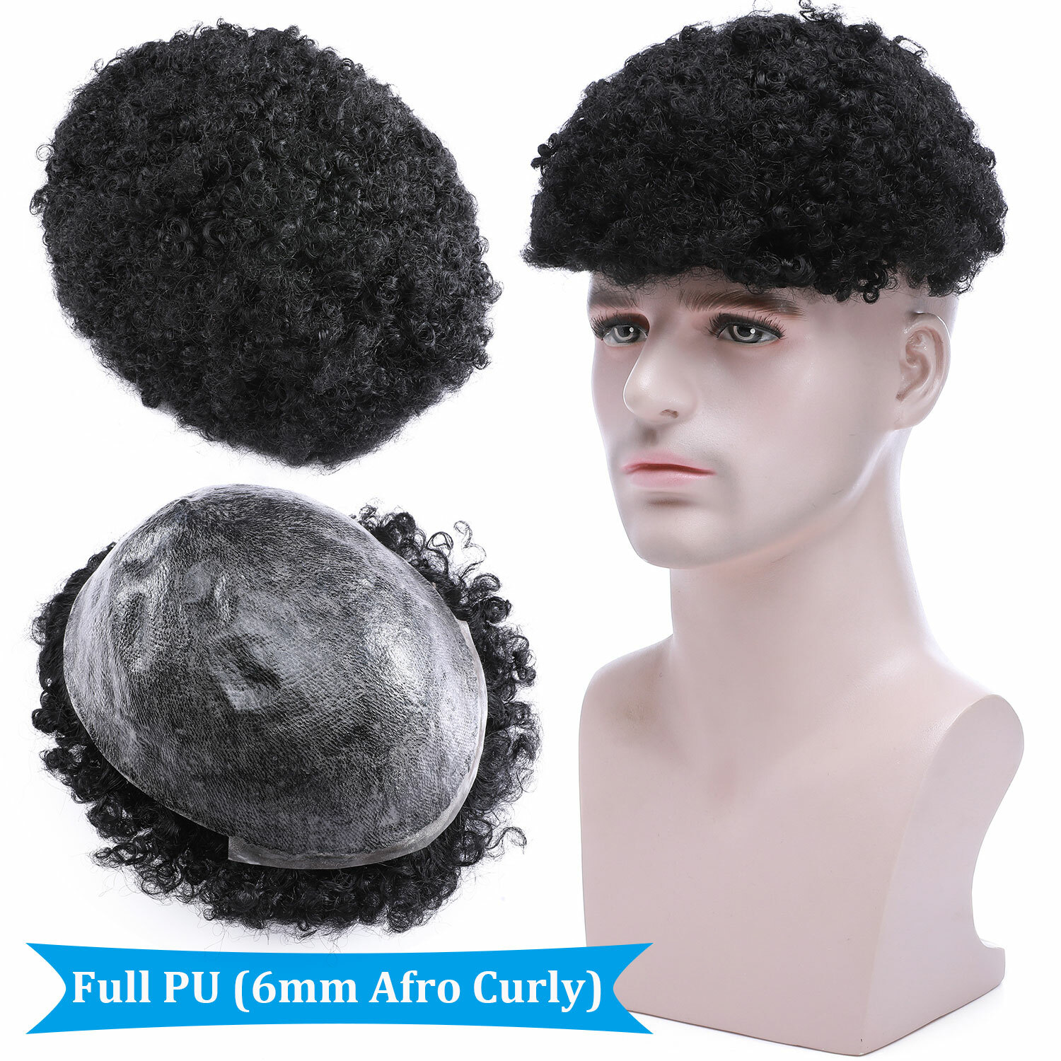 Mono PU Thin Skin Toupee Remy 100% Human Hair Hairpiece Wig Replacement System H