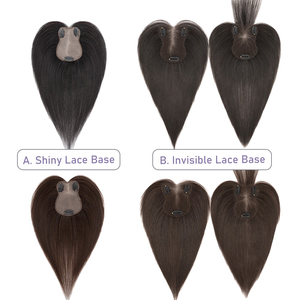 Clip in 100% Remy Human Hair Extensions Curtain Bang Hairpiece Lace Base Topper