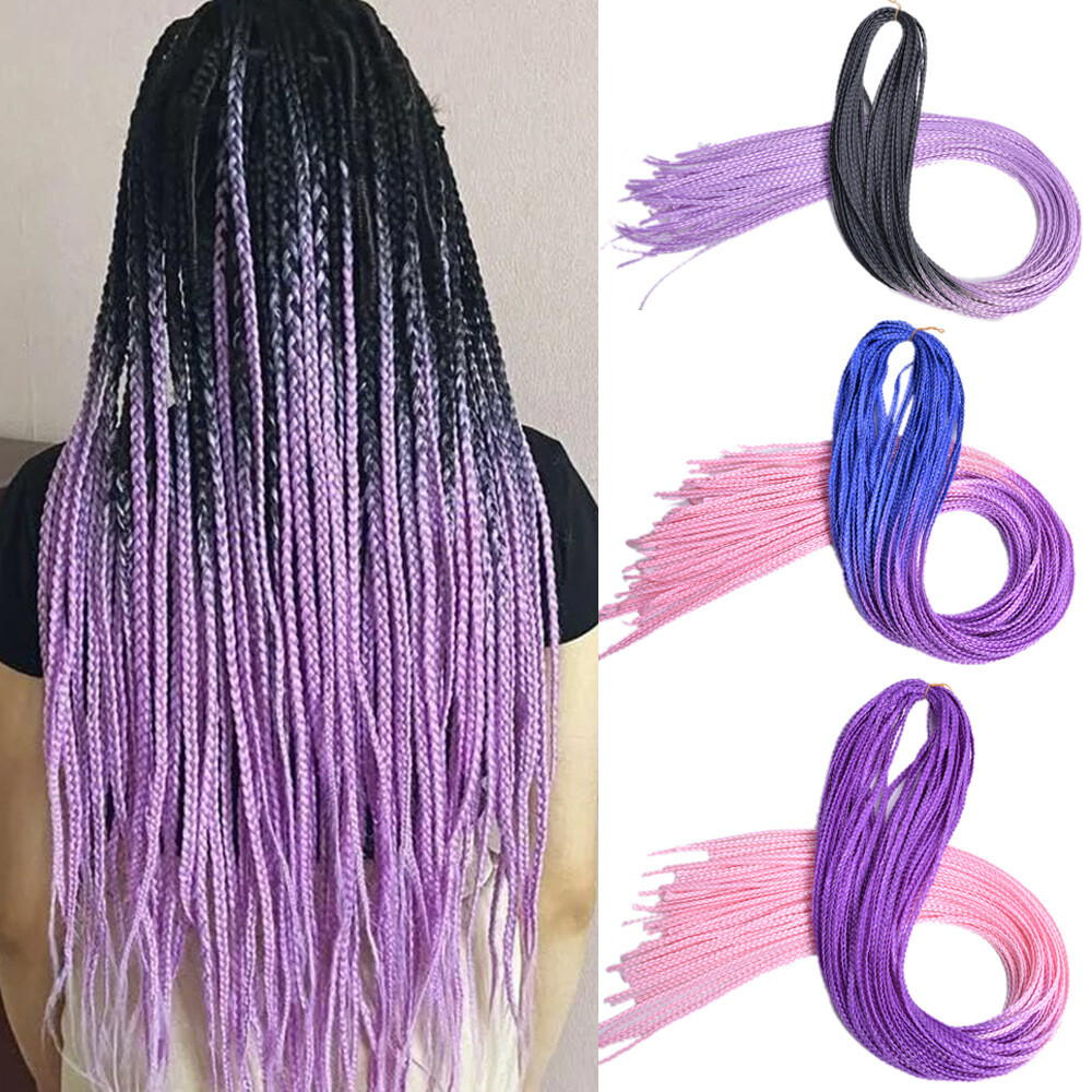 28″ Ombre Micro Box Braids Thin Twist Crochet Braids Hair Extensions Synthetic