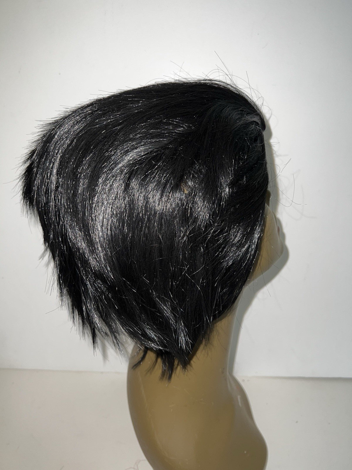 Short Straight Black Pixie Wig Soft Classic Cap Full Synthetic Hair Halloween