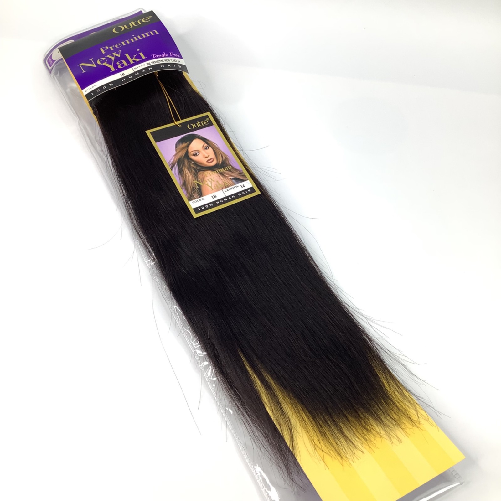 Outre Premium New Yaki 14″ Synthetic Hair Weave Extensions Black Straight Smooth
