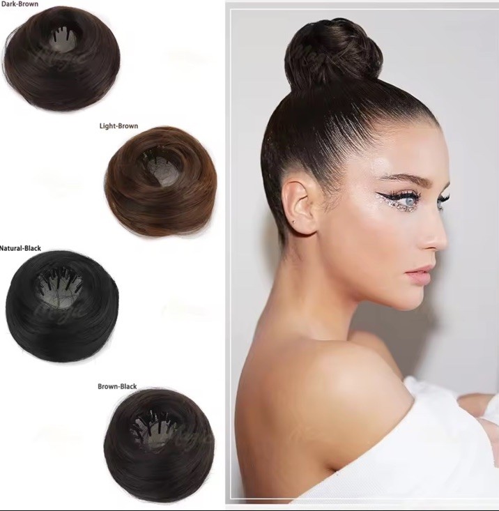 Messy Bun Hair Piece Real Human Hair Scrunchie Clip In Updo Extension,’