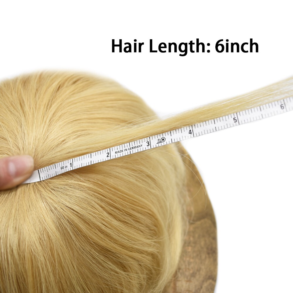 Mens Toupee Hairpiece Fine Mono Poly Human Hair Replacement System Wigs for Men
