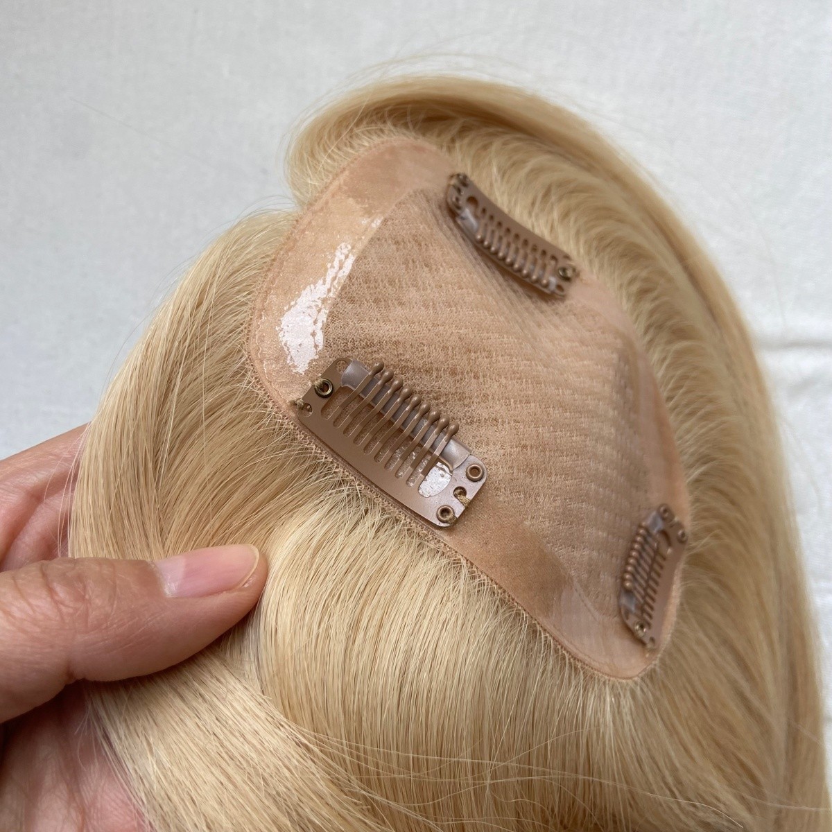 QUALITY HUMAN HAIR TOPPER MONO BASE 3X5 CAP 14″ EUROPEAN CUTICLE REMY HAIR